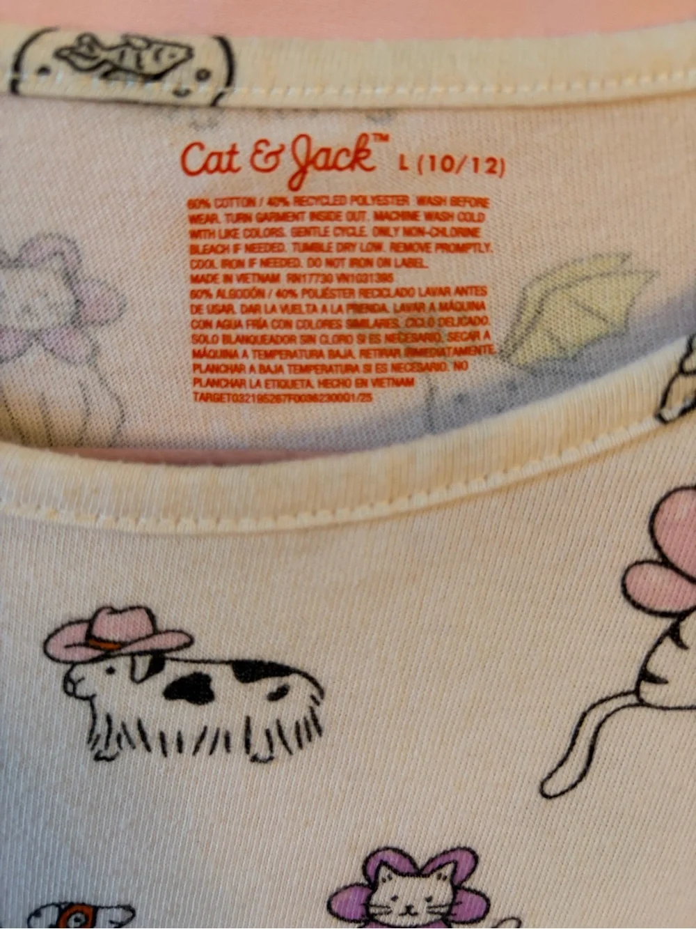 Cat & Jack Girls' White Long-Sleeve fall festive Print Dress